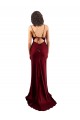 Silk like Satin Sheath Long Sleeveless Criss Cross Open Back Burgundy Prom Dresses Glasgow