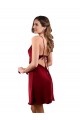 Silk like Satin Sheath Midi Length Sleeveless Criss Cross Open Back Formal Evening Gown / Prom Dress / Bridesmaid Dress Glasgow