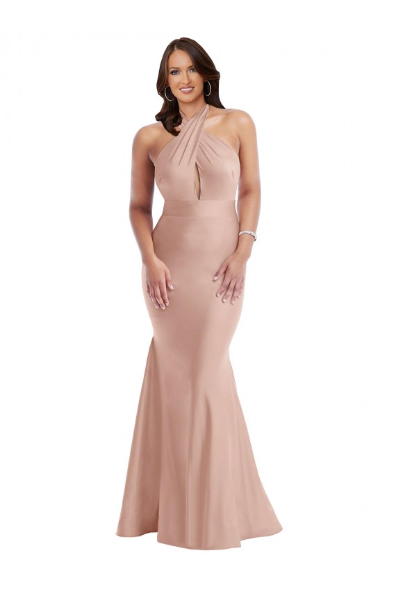 Silk like Satin Mermaid Long Sleeveless Open Back Formal Plus Size Evening Gown / Prom Dress / Bridesmaid Dress Glasgow