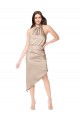 Silk like Satin A-Line Midi Length Sleeveless High Low Prom Dress / Bridesmaid Dress Glasgow