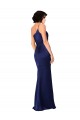 Silk like Satin A-Line Long Sleeveless Skirt Slit Prom Dresses Glasgow
