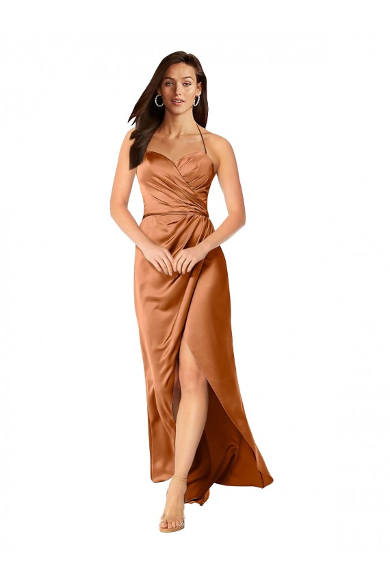 Silk like Satin A-Line Long Sleeveless Low Back High Low Evening Gown / Prom Dress / Bridesmaid Dress Glasgow