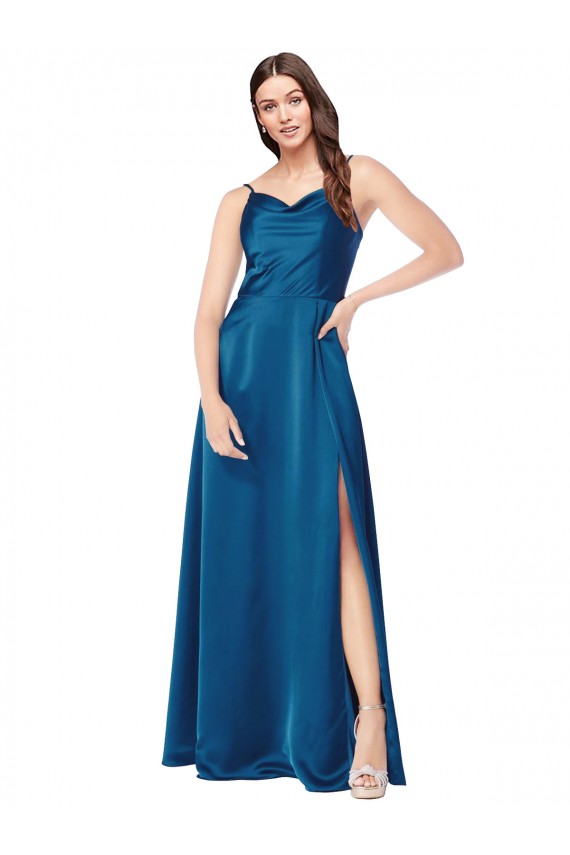 Silk like Satin A-Line Long Sleeveless Low Back Formal Evening Gown / Prom Dress / Bridesmaid Dress Glasgow