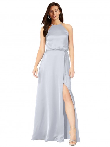 Silk like Satin A-Line Long Sleeveless Low Back Formal Evening Gown / Bridesmaid Dress Glasgow