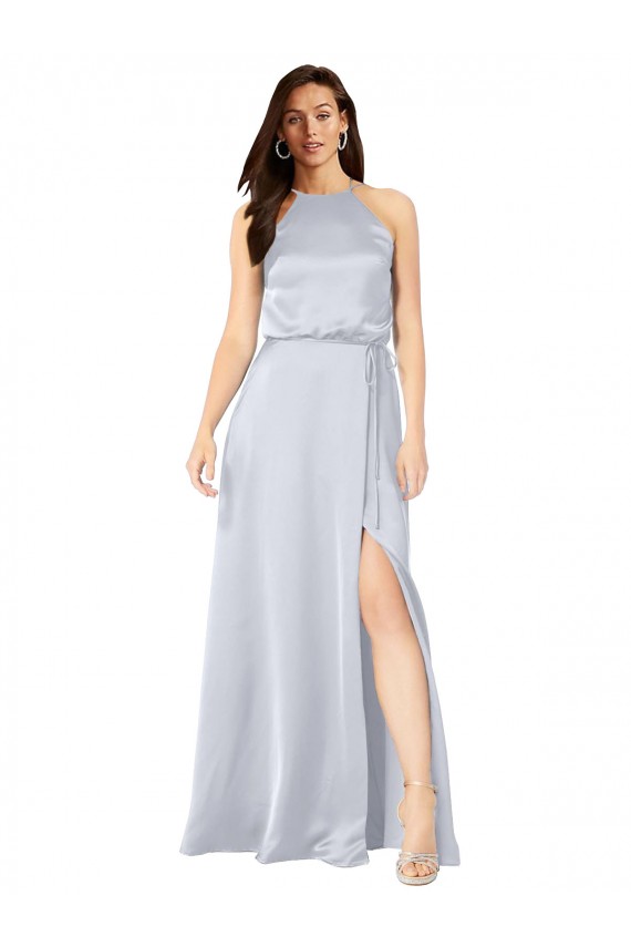 Silk like Satin A-Line Long Sleeveless Low Back Formal Evening Gown / Bridesmaid Dress Glasgow