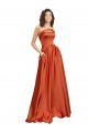 Silk like Satin A-Line Sweep Train Sleeveless Low Back Formal Evening Gown / Prom Dress / Bridesmaid Dress Glasgow