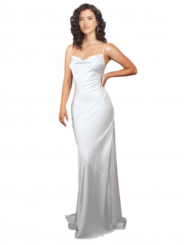 Silk like Satin Sheath Sweep Train Sleeveless Criss Cross Open Back Beach Wedding Dresses Glasgow