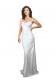 Silk like Satin Sheath Sweep Train Sleeveless Criss Cross Open Back Beach Wedding Dresses Glasgow
