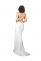 Silk like Satin Sheath Sweep Train Sleeveless Criss Cross Open Back Beach Wedding Dresses Glasgow