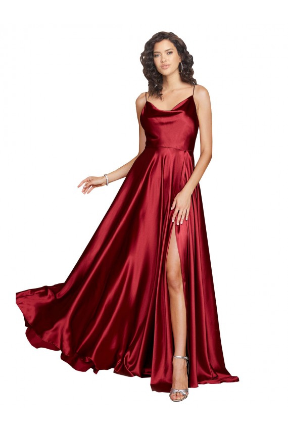 Silk like Satin A-Line Long Sleeveless Low Back Black Tie Evening Gown / Prom Dress / Bridesmaid Dress Glasgow