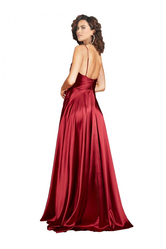 Silk like Satin A-Line Long Sleeveless Low Back Black Tie Evening Gown / Prom Dress / Bridesmaid Dress Glasgow