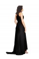 Silk like Satin A-Line Long Sleeveless Black Prom Dresses Glasgow