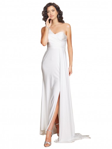 Silk like Satin A-Line Long Sleeveless Wedding Dress Glasgow