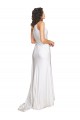 Silk like Satin A-Line Long Sleeveless Wedding Dress Glasgow