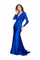 Silk like Satin Mermaid Long Long Sleeves V-Back Formal Evening Gown / Prom Dress / Bridesmaid Dress Glasgow