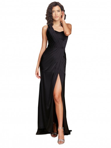 Silk like Satin A-Line Long Sleeveless Evening Dress / Bridesmaid Dress Glasgow