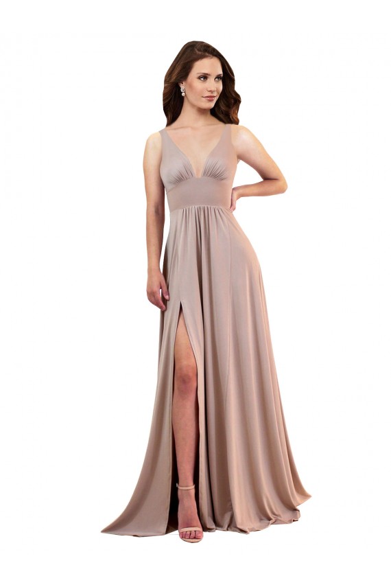 Spandex A-Line Long Sleeveless Low Back Black Tie Evening Gown / Prom Dress / Bridesmaid Dress Glasgow