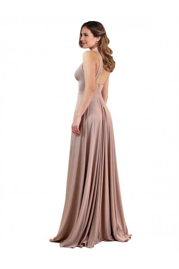 Spandex A-Line Long Sleeveless Low Back Black Tie Evening Gown / Prom Dress / Bridesmaid Dress Glasgow