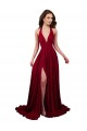 Spandex A-Line Long Sleeveless Open Back Side Slit Prom Dresses Glasgow