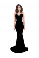 Spandex Mermaid Long Sleeveless Open Back Black Prom Dresses Glasgow