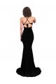 Spandex Mermaid Long Sleeveless Open Back Black Prom Dresses Glasgow