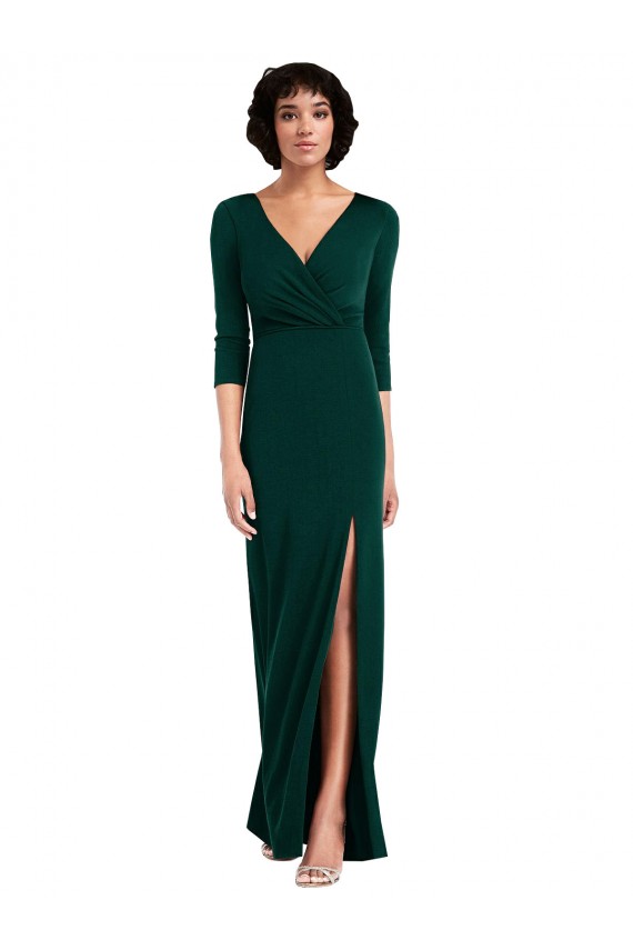 Spandex Trumpet Long Long Sleeves V-Back Formal Evening Gown / Prom Dress / Bridesmaid Dress Glasgow