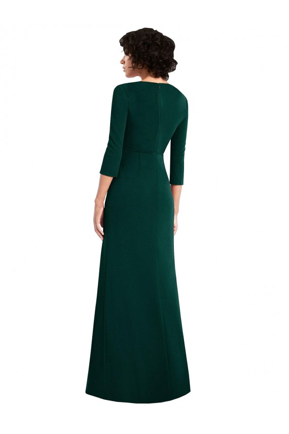 Spandex Trumpet Long Long Sleeves V-Back Formal Evening Gown / Prom Dress / Bridesmaid Dress Glasgow