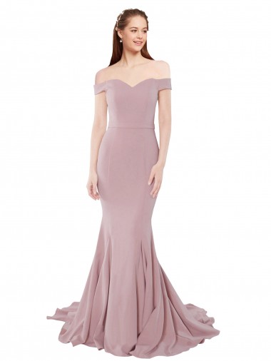 Stretch Crepe Mermaid Sweep Train Sleeveless Bridesmaid Dress / Evening Dress Glasgow