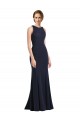 Stretch Crepe Sheath Long Sleeveless Keyhole Back Black Tie Prom Dress / Bridesmaid Dress Glasgow