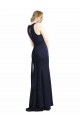 Stretch Crepe Sheath Long Sleeveless Keyhole Back Black Tie Prom Dress / Bridesmaid Dress Glasgow