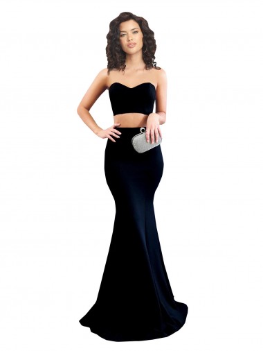 Stretch Crepe Mermaid Long Sleeveless Low Back Prom Dresses Glasgow