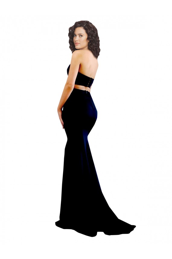 Stretch Crepe Mermaid Long Sleeveless Low Back Prom Dresses Glasgow