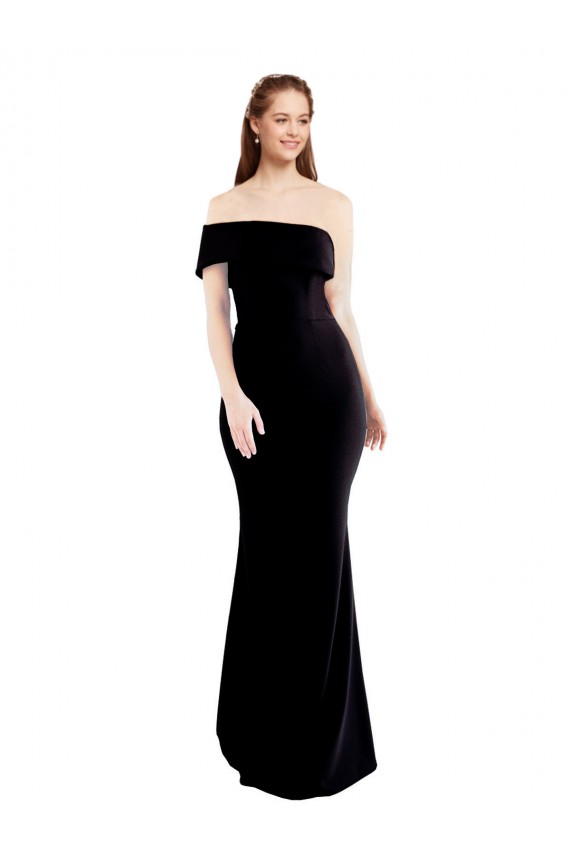 Stretch Crepe Mermaid Long Sleeveless Keyhole Back Prom Dresses Glasgow