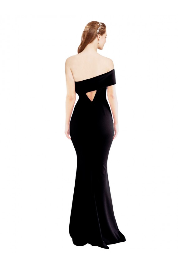 Stretch Crepe Mermaid Long Sleeveless Keyhole Back Prom Dresses Glasgow