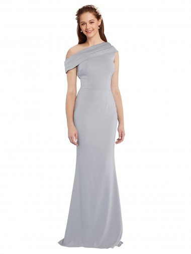 Stretch Crepe Mermaid Long Sleeveless Grey Formal Dress / Bridesmaid Dress Glasgow