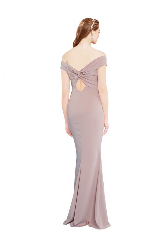 Stretch Crepe Mermaid Long Sleeveless Off the Shoulder Keyhole Back Prom Dresses Glasgow