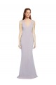 Stretch Crepe Mermaid Long Sleeveless Keyhole Back Arctic Lilac Prom Dresses Glasgow