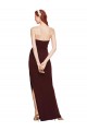 Stretch Crepe Sheath Long Sleeveless Burgundy Gold Prom Dresses Glasgow