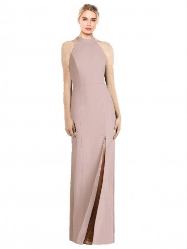 Stretch Crepe Trumpet Long Sleeveless Open Back Semi Formal Evening Dress / Bridesmaid Dress Glasgow