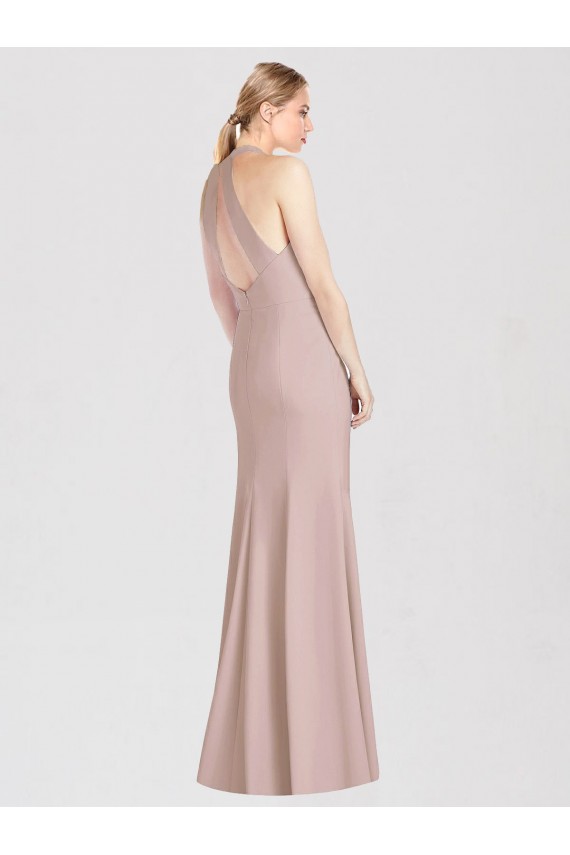 Stretch Crepe Trumpet Long Sleeveless Open Back Semi Formal Evening Dress / Bridesmaid Dress Glasgow