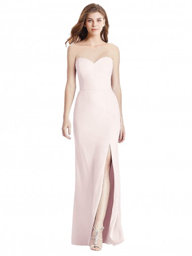 Stretch Crepe Trumpet Long Sleeveless Low Back Front Slit Prom Dresses Glasgow