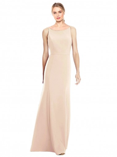 Stretch Crepe Trumpet Long Sleeveless Open Back Semi Formal Evening Dress / Prom Dress / Bridesmaid Dress Glasgow