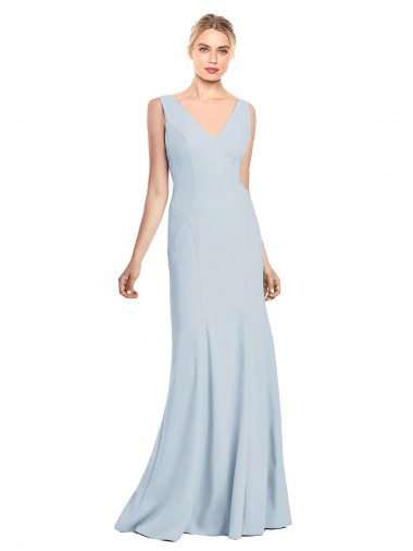 Stretch Crepe Trumpet Trumpet Sleeveless Light Sky Blue Bridesmaid Dress / Formal Dress Glasgow