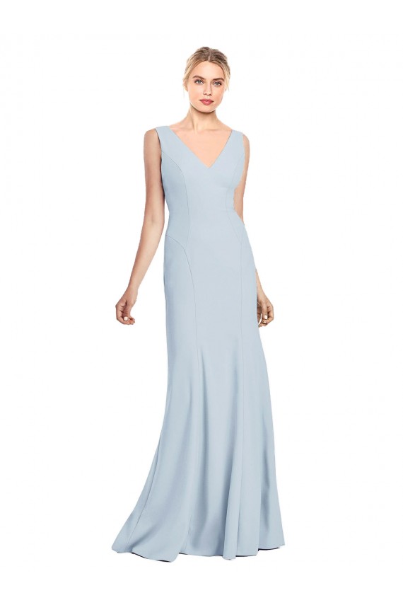 Stretch Crepe Trumpet Trumpet Sleeveless Light Sky Blue Bridesmaid Dress / Formal Dress Glasgow