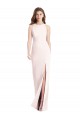 Stretch Crepe Trumpet Long Sleeveless Open Back Front Slit Prom Dresses Glasgow