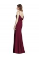 Stretch Crepe Trumpet Long Sleeveless Open Back Burgundy Gold Evening Dresses Glasgow