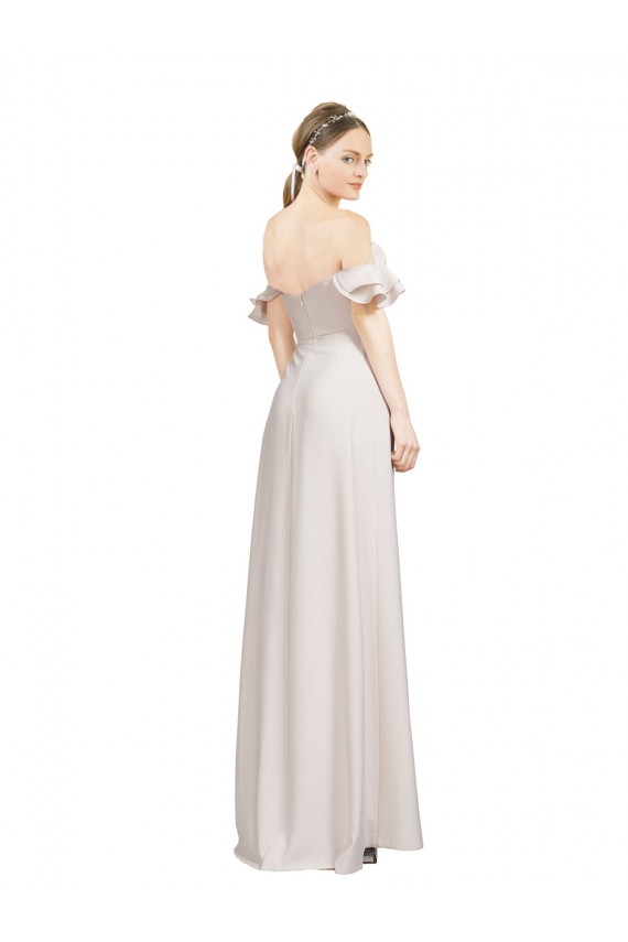 Stretch Crepe A-Line Long Sleeveless Side Slit Prom Dresses Glasgow