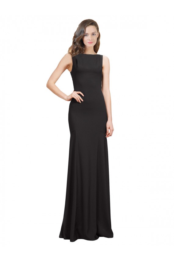 Stretch Crepe Mermaid Long Sleeveless Open Back Prom Dress / Bridesmaid Dress Glasgow