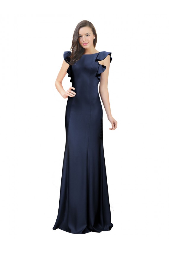 Stretch Crepe Mermaid Long Sleeveless Keyhole Back Prom Dress / Bridesmaid Dress Glasgow