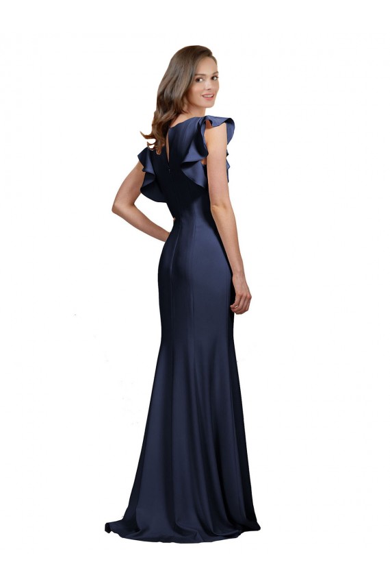 Stretch Crepe Mermaid Long Sleeveless Keyhole Back Prom Dress / Bridesmaid Dress Glasgow